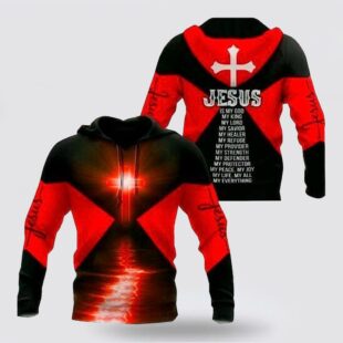 Red Black Jesus Is My Lord My King My God 3d Hoodies For Women Men - Christmas Gift