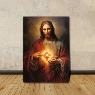 Sacred Heart of God Canvas Poster Wall Art