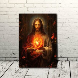 Sacred Heart of Jesus Canvas Jesus' The Savior Canvas Poster Wall Art