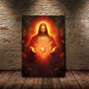 Sacred Heart of Jesus Canvas Poster Wall Art