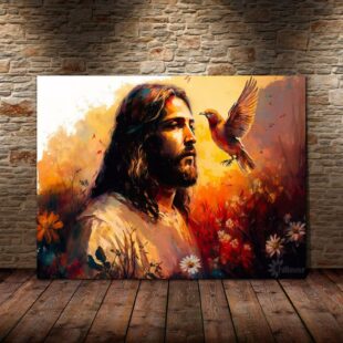 Water Color Jesus Christian Canvas Poster Wall Art